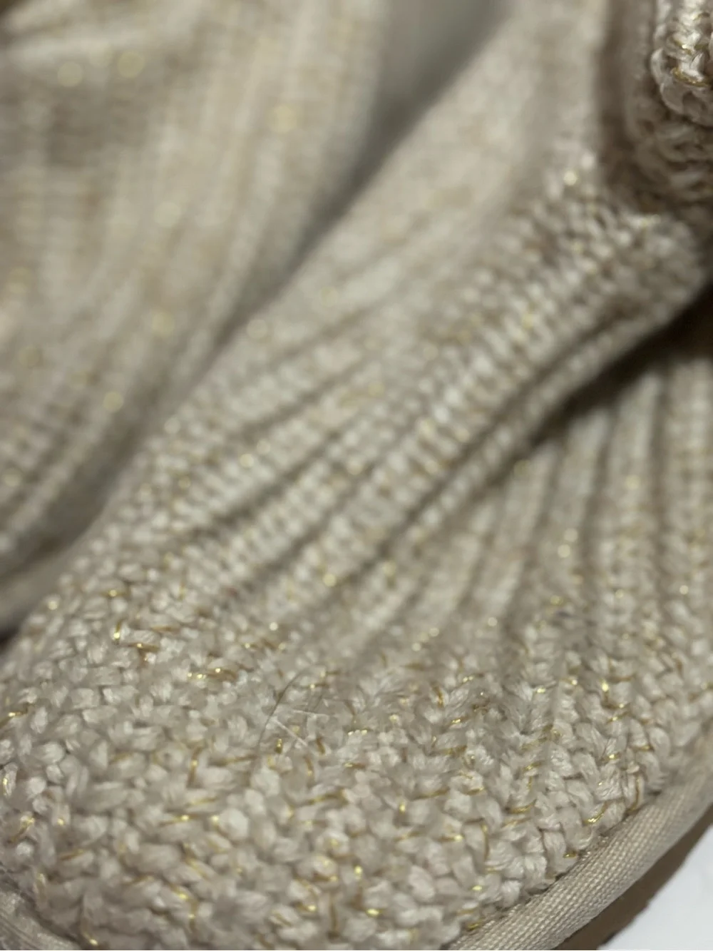 UGG Knit Sweater Boots Sz 7 Cream Cozy Après Ski Fall Winter